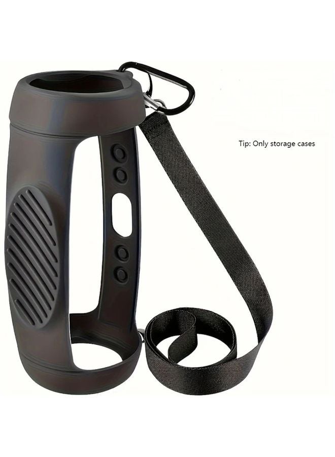 JBL Charge 5 Protective Case Cover Black Heavy Duty Soft Gel with Shoulder Strap - Image 1